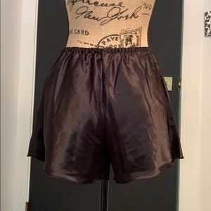 Silk black pyjama shorts